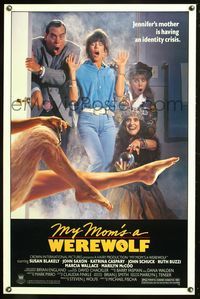 5x558 MY MOM'S A WEREWOLF 1sh '89 werewolf comedy, wacky image of woman shaving hairy legs!