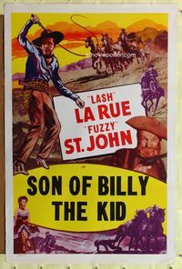 5x677 SON OF BILLY THE KID stock 1sh R50s Lash La Rue, Al Fuzzy St. John, cool cowboy art!