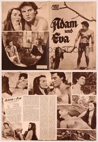 5y162 ADAM & EVE German program '58 images of man & woman in the Mexican Garden of Eden!