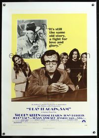 5z270 PLAY IT AGAIN SAM linen 1sh '72 Woody Allen, Diane Keaton, Jerry Lacy as Humphrey Bogart!