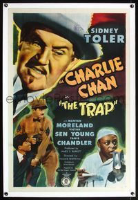 5z365 TRAP linen 1sh 1946 Sidney Toler as Charlie Chan, Mantan Moreland, Victor Sen Young, Kirk Alyn