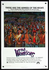 5z379 WARRIORS linen 1sh '79 Walter Hill, Jarvis artwork of the armies of the night!