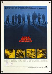 5z385 WILD BUNCH linen int'l 1sh '69 Sam Peckinpah cowboy classic, William Holden, Ernest Borgnine