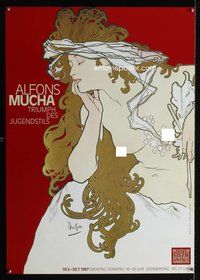 6c173 ALFONS MUCHA ART German '97 German museum artwork exhibit, great sexy design!