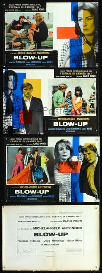 6c209 BLOWUP 3 Italian photobustas '67 Michelangelo Antonioni, David Hemmings, sexy model Verushka!