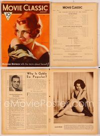 6e128 MOVIE CLASSIC magazine January 1932, artwork of beautiful Peggy Shannon by Marland Stone!