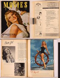 6e135 MOVIES magazine May 1947, close up sexiest Rita Hayworth from Down to Earth by Scott!