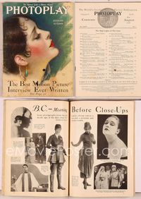 6e114 PHOTOPLAY magazine August 1928, artwork of beautiful Billie Dove by Charles Sheldon!