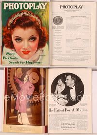 6e121 PHOTOPLAY magazine February 1935, artwork of Myrna Loy wearing tiara by Earl Christy!