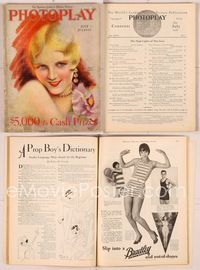 6e113 PHOTOPLAY magazine July 1928, artwork of glamorous Ruth Taylor by Charles Sheldon!