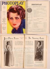 6e117 PHOTOPLAY magazine October 1932, art portrait of pretty Irene Dunne by Earl Christy!