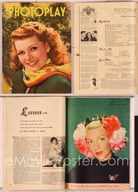 6e126 PHOTOPLAY magazine September 1945, Rita Hayworth in cool scarf from Gilda by Paul Hesse!