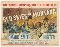 6f226 RED SKIES OF MONTANA TC '52 Richard Widmark is a parachuting smoke jumper firefighter!