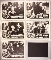 6g571 FACE BEHIND THE MASK 5 LCs R55 Peter Lorre, Evelyn Keyes, cool border art, weird drama!