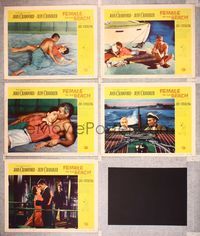 6g572 FEMALE ON THE BEACH 5 LCs '55 sexy images of Joan Crawford and Jeff Chandler!