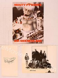 6m138 MONTY PYTHON'S AIR SICKNESS BAG English presskit '70s John Cleese, Eric Idle, Graham Chapman