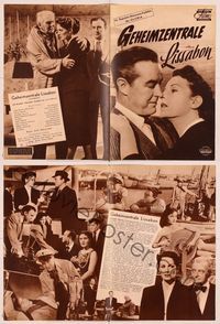 6m191 LISBON German program '56 Ray Milland & Maureen O'Hara in the city of intrigue & murder!