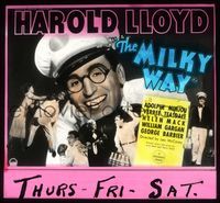 6m084 MILKY WAY glass slide '36 great images of milkman Harold Lloyd carrying milk bottles!