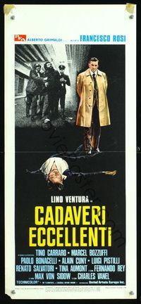 6v735 ILLUSTRIOUS CORPSES Italian locandina '76 Rosi's Cadaveri Eccellenti, Lino Ventura!