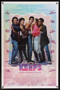 6y668 PLAYING FOR KEEPS 1sh '86 Daniel Jordeno, first Marisa Tomei!