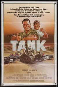 6y854 TANK 1sh '84 great art of James Garner in uniform & C. Thomas Howell by Craig!