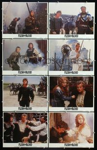 7a174 FLESH & BLOOD  8 LCs '85 Paul Verhoeven, cool fantasy images of Rutger Hauer!