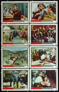 7a209 HANNIBAL  8 LCs '60  eyepatch-wearing warrior Victor Mature, Edgar Ulmer directed!