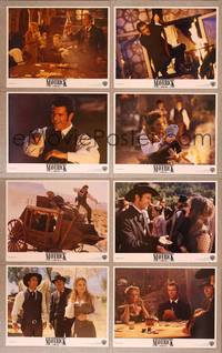 7a404 MAVERICK  8 LCs '94 Mel Gibson, Jodie Foster, James Garner, gambling!