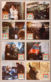 7a457 ODESSA FILE 8 LCs '74 great image of Jon Voight w/pistol, Maximilian Schell