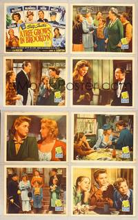 7a609 TREE GROWS IN BROOKLYN 8 LCs '45 Dorothy McGuire & Peggy Ann Garner love alcholic James Dunn!