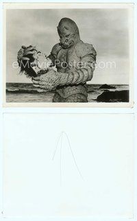 7b504 MONSTER OF PIEDRAS BLANCAS 8x10 still '59 best c/u of creature holding severed head!