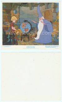 7b099 SWORD IN THE STONE 8x10 mini LC '64 Disney, young King Arthur & Merlin the Wizard by globe!