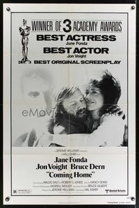 7e177 COMING HOME awards 1sh '78 Jane Fonda, Jon Voight, Bruce Dern, Hal Ashby, Vietnam veterans!