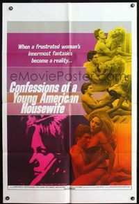 7e179 CONFESSIONS OF A YOUNG AMERICAN HOUSEWIFE 1sh '78 sexy images of couple making love!