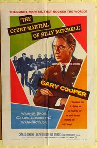 7e186 COURT-MARTIAL OF BILLY MITCHELL 1sh '56 c/u of Gary Cooper, directed by Otto Preminger!