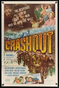 7e189 CRASHOUT 1sh '54 desperate caged men who go over the wall, cool prison break art!