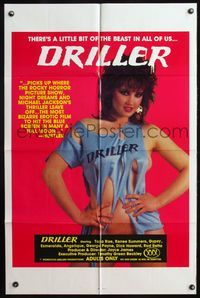 7e222 DRILLER 1sh '84 Taija Rae, Renee Summers, sexploitation Thriller parody!