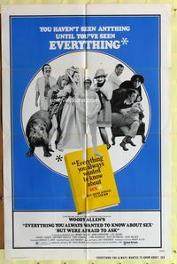 7e234 EVERYTHING YOU ALWAYS WANTED TO KNOW ABOUT SEX style B 1sh '72 Woody Allen directed!