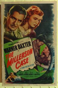 7e580 MILLERSON CASE 1sh '41 Warner Baxter, Nancy Saunders, Crime Doctor!