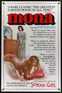 7e589 MONA/SCHOOL GIRL 1sh '70s Fifi Watson, sexy art of barely-clothed girl!