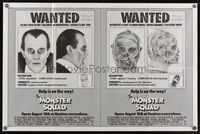 7e592 MONSTER SQUAD advance 1sh '87 wacky mugshot images of Dracula & the Mummy!