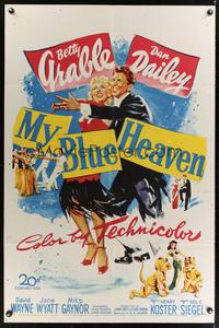 7e619 MY BLUE HEAVEN 1sh '50 great art of sexy Betty Grable showing her legs & Dan Dailey too!