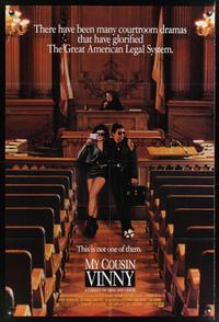 7e621 MY COUSIN VINNY 1sh '92 lawyer Joe Pesci w/pretty Marisa Tomei & judge Fred Gwynne!