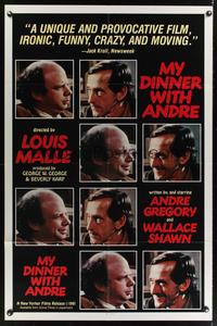 7e622 MY DINNER WITH ANDRE 1sh '81 Wallace Shawn, Andre Gregory, Louis Malle directed!