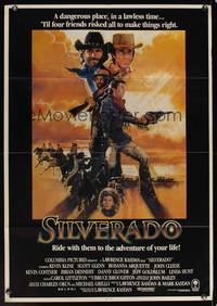 7e809 SILVERADO int'l 1sh '85 art of Kevin Kline, Scott Glenn, Danny Glover & Kevin Costner!