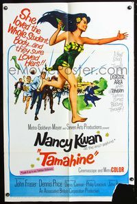 7e869 TAMAHINE 1sh '64 sexy wild wahine Nancy Kwan, she loves the studen body, they loved hers!