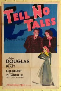 7e876 TELL NO TALES 1sh '39 Melvyn Douglas & Louise Platt tied up, art of sexy girl in dress!