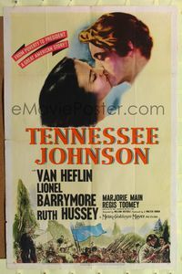 7e878 TENNESSEE JOHNSON style D 1sh '43 Van Heflin as President, Lionel Barrymore & Ruth Hussey!