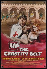 7h118 UP THE CHASTITY BELT English 1sh '71 art of Howerd & sexy Anne Aston by Arnaldo Putzu!