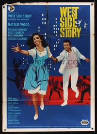 7h218 WEST SIDE STORY Italian 1p R66 art of Natalie Wood & Richard Beymer by Nano!